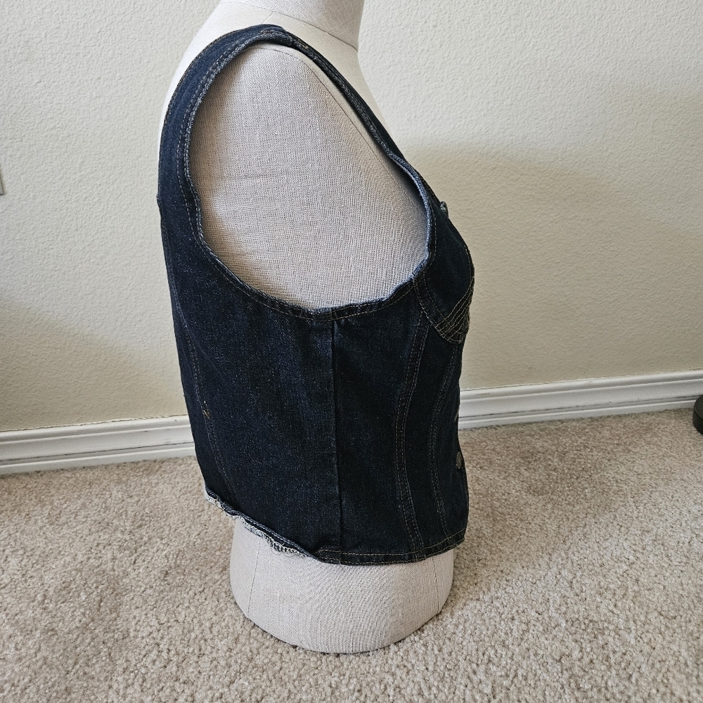 Denim Button-Up Tank Small - Picture 3 of 7